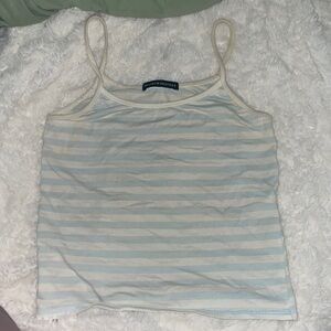 Brandy Melville Blue and White Striped Tank Top